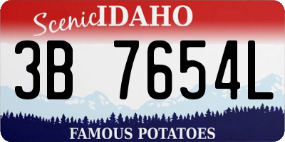 ID license plate 3B7654L
