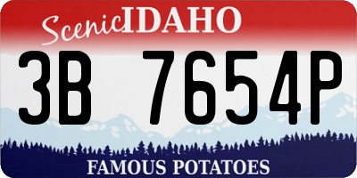 ID license plate 3B7654P
