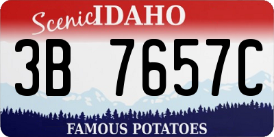 ID license plate 3B7657C