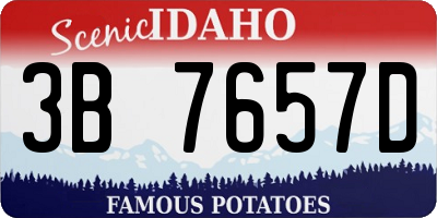 ID license plate 3B7657D