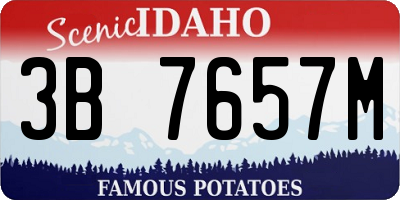 ID license plate 3B7657M
