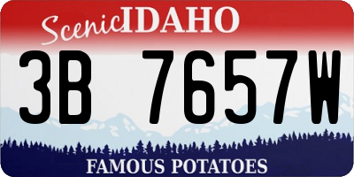 ID license plate 3B7657W