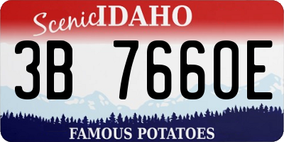 ID license plate 3B7660E
