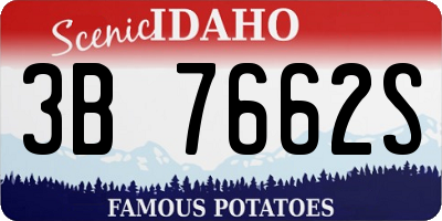 ID license plate 3B7662S