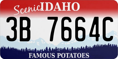 ID license plate 3B7664C