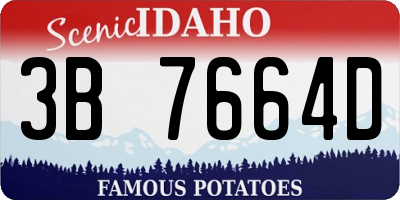 ID license plate 3B7664D