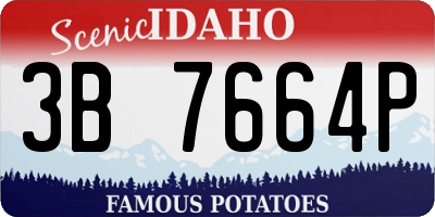 ID license plate 3B7664P