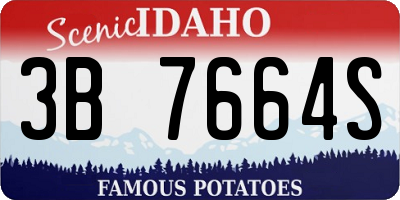 ID license plate 3B7664S