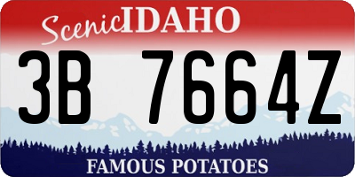 ID license plate 3B7664Z