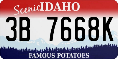 ID license plate 3B7668K