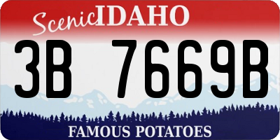 ID license plate 3B7669B