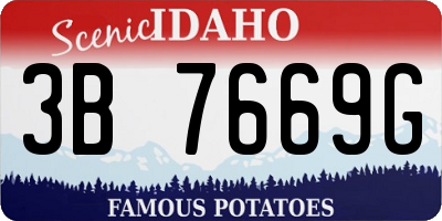 ID license plate 3B7669G