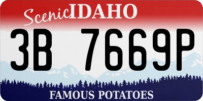 ID license plate 3B7669P