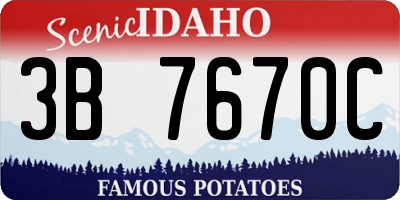 ID license plate 3B7670C