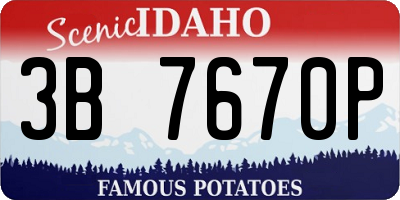 ID license plate 3B7670P