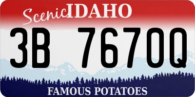 ID license plate 3B7670Q