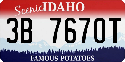 ID license plate 3B7670T