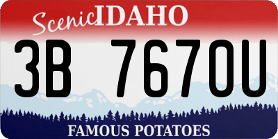 ID license plate 3B7670U