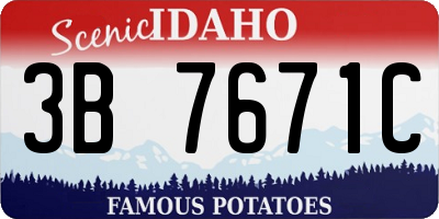 ID license plate 3B7671C