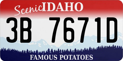 ID license plate 3B7671D