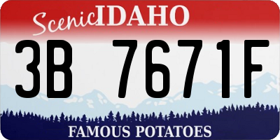 ID license plate 3B7671F