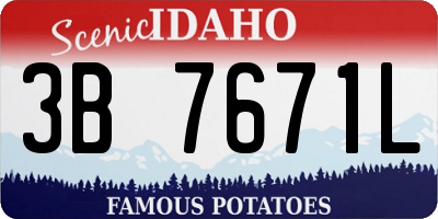 ID license plate 3B7671L