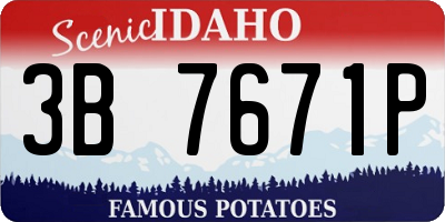 ID license plate 3B7671P