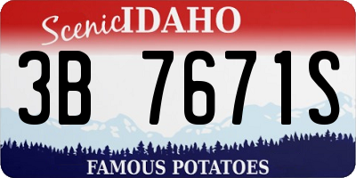 ID license plate 3B7671S