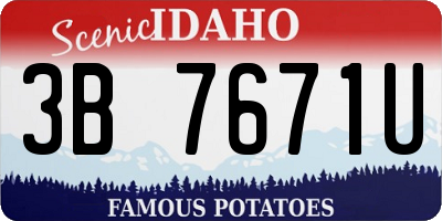 ID license plate 3B7671U