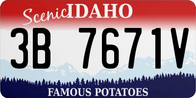 ID license plate 3B7671V