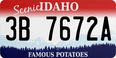 ID license plate 3B7672A