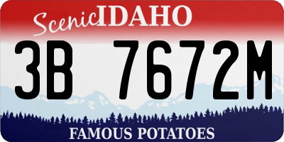 ID license plate 3B7672M