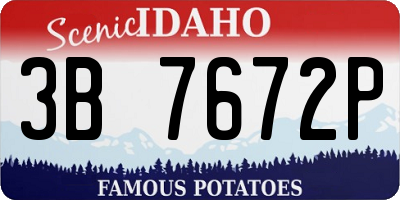ID license plate 3B7672P