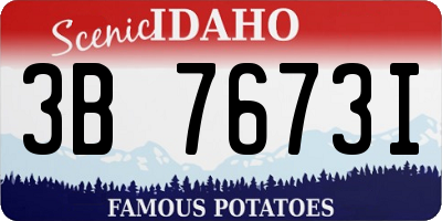 ID license plate 3B7673I