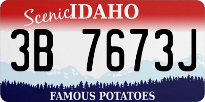 ID license plate 3B7673J