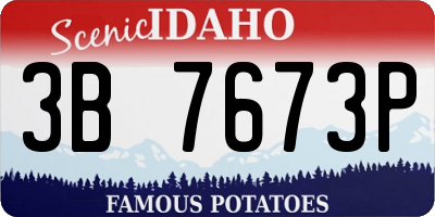 ID license plate 3B7673P