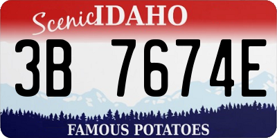 ID license plate 3B7674E
