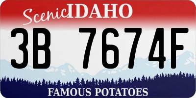 ID license plate 3B7674F