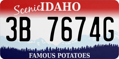 ID license plate 3B7674G