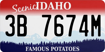 ID license plate 3B7674M
