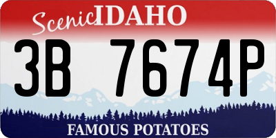 ID license plate 3B7674P