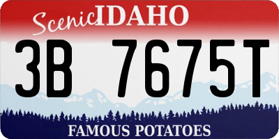 ID license plate 3B7675T