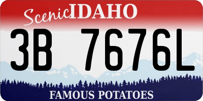 ID license plate 3B7676L