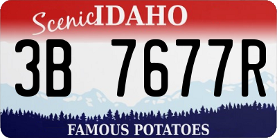 ID license plate 3B7677R