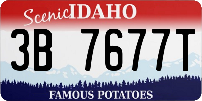 ID license plate 3B7677T