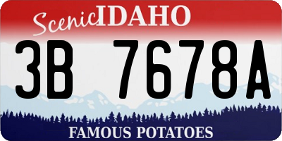 ID license plate 3B7678A