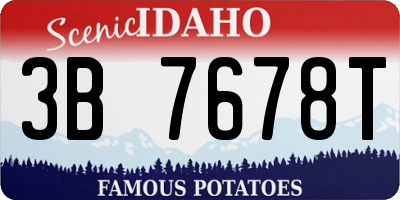 ID license plate 3B7678T