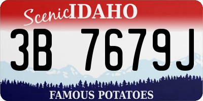 ID license plate 3B7679J