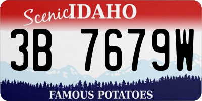 ID license plate 3B7679W