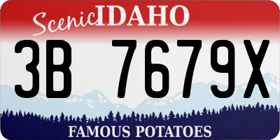 ID license plate 3B7679X